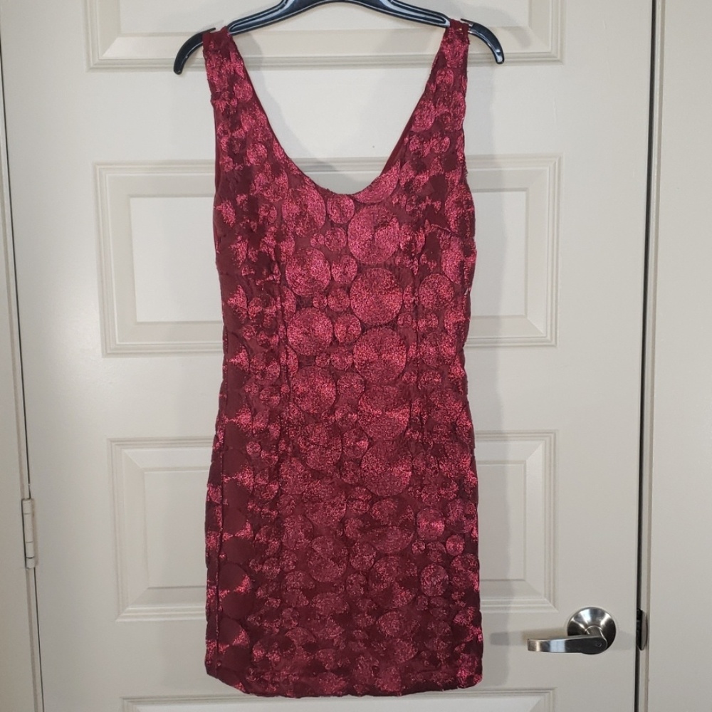 Beautiful burgundy beaded dress